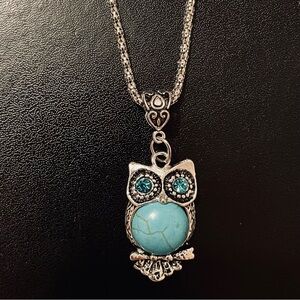 Silver Owl Charm 16”-18” adjustable Necklace NEW